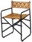 Regiestuhl Riccardo Cognac Braun aus Echtleder & Metall Lederstuhl Klappstuhl stabil Retro-Stuhl für Wohnzimmer Küche Garten Terrasse Esszimmer SP2271