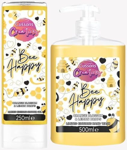 Cussons Creations Limited Edition Soap & Shower Gel. Bee Happy, A Fragranced Blend of Orange Blossom & Lemon Drops