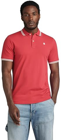 G-Star Men's Dunda Slim Stripe Polo , Pink (finch D17127-5864-5789), XS