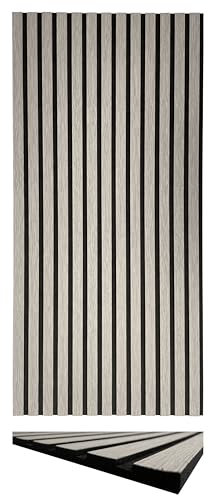 3D Akustik Lamellen Wandpaneele Holzoptik 104x52 cm – Leicht & Schallabsorbierend, Echtholz auf PET Filz, Design für Wand & Decke, 10 mm stark (11002B)