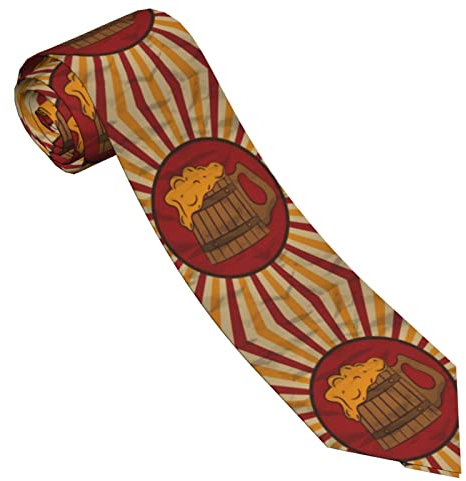 ZORIN Vintage Holz Becher Bier Krawatten Für Männer Schlanke Seide Männer Krawatten 8 Cm/3.2 Zoll Für Hochzeit Party Business Graduierung, Schwarz , Einheitsgröße