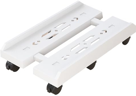 Niciksty Soporte CPU, Soporte Torre Ordenador, Soporta hasta 40kg, Soporte para PC Ajustable Móvil con 6 Ruedas de Bloqueo, Blanco