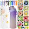 Trinkflasche Starter Set mit 10 aromatischen Waffeln, Trinkflaschen 650 ml, Fruchtgetränke, Duft Süßwasser E%0 Tasse Wasser für und Outdoor Fitnessstudio (Gradient Purple+10Pods)