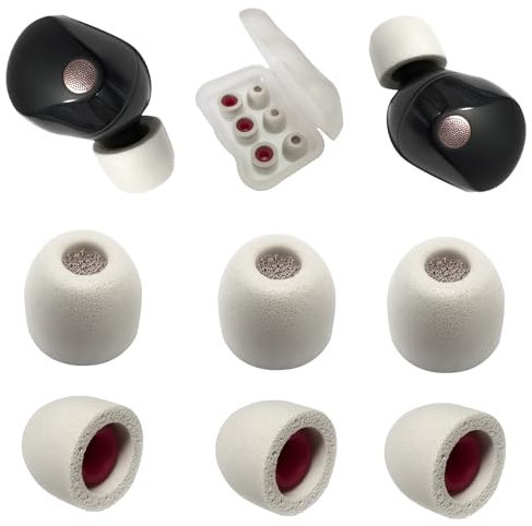 Memory Foam Earbuds Tips for Sony WF-1000XM5 Replacement Foam Ear Tips for WF-1000XM5 WF-1000XM4 Case, 3 Pairs Extra Small Earbuds Tips Gray