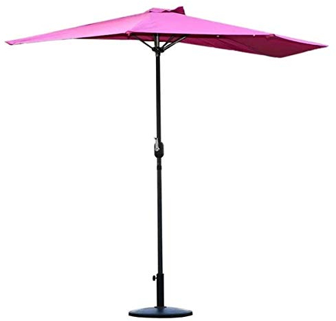 Sonnenschirme Für Den Garten, Halbrunder Sonnenschirm Mit Kurbel Und 38 Mm Neigungsstange, 2,7 M, Ausgezeichneter Halbschirm Für Kleine Terrassen, Balkone Und Gärten