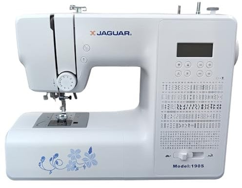 Jaguar 190S Starter Electronic Sewing Machine, Computerised Light Weight Machine, Quilting, 200 Stitches, Including 100 Letters & Numbers, 8 Buttonholes