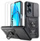 Oududianzi - Funda para OPPO A60[2 Protector Vidrio Templado], con Cubierta Deslizante de la Cámara, Soporte Giratorio de 360 ° y Funda Protectora TPU de Silicona - Negro