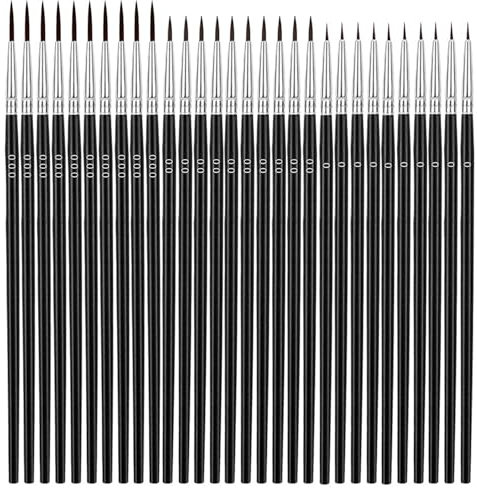 30pcs Small Paint Brushes - Fine Detail Paint Brushes Set for Art, Miniature Paint Brushes, Watercolor, Acrylic - Fine Paint Brush Assortment #0#00#000