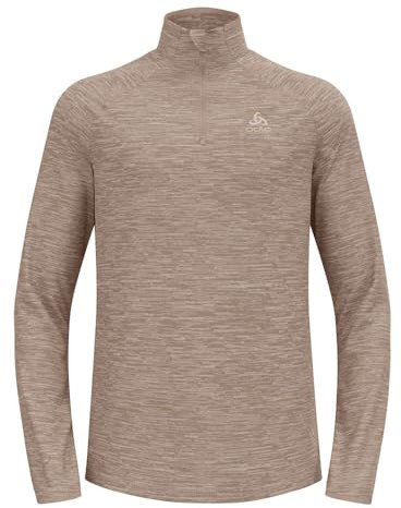 Odlo Herren Laufshirt Langarm Essential Thermal I Sport Shirt Männer Oberteil Midlayer Fitness Sweater, Cinder Melange, M EU