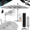 KESSER® Sonnenschirm Doppelsonnenschirm mit LED 4,6m x 2,7m | Ampelschirm Abdeckung| Kurbelschirm Aluminium wasserabweisend Neigbar Kippbar 360° Drehbar Hellgrau