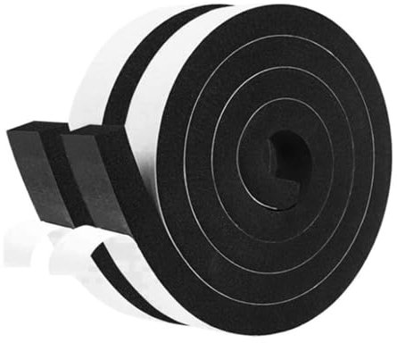 2 Rolls Foam Seal Tape, Foam Strip 25mmX 25mm with Total 4M Long, Open Cell and Low Density Door Insulation Strip High Resilience Air Conditioner Flame Resistance