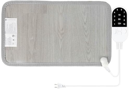 Everkeen Heating Floor Mat Warmer Heating Pad with 10 Temperature Levels and 3 Timers Settings Electric Heated Floor Mat for Foot Feet Warmers for Office and Home Water-Proof Floor Heated Pad(Grey)