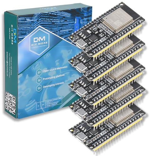 Diymore 5 Stück für ESP32 NodeMCU Module für ESP32 Dev Kit C Development Board Entwicklungsplatine 2,4 GHz Dual Core WLAN WiFi Bluetooth CP2102 Chip
