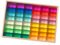 Milageto 48 Stück Regenbogen-Streifenwürfel aus Acryl, Regenbogen-Bauwürfel, Licht-Schatten-Spielzeug, 16 Farben, sensorisches Trainingsspielzeug für Kinder
