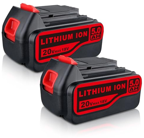 2Stück 5,0Ah 18V LB2X4020 Ersatz für Black und Decker Akku Li-ion Kompatibel mit Black und Decker 18V BL2018 BL2018-XJ BL1518 BL4018 LBX20 LBXR20 LBXR2020-OPE LBXR20B-2 LB20