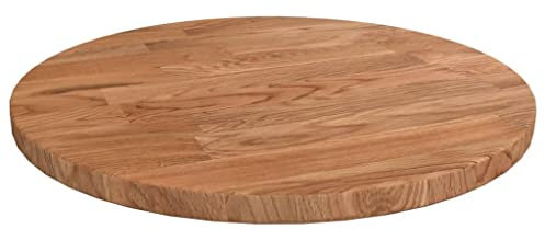Runde Tischplatte Hellbraun Ø30x1,5 cm Behandeltes Eichenholz,Tischplatte aus massivem Eichenholz Vielseitig einsetzbar für Möbel und Dekoration Tischplatten, Restaurantmöbel