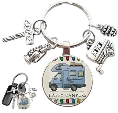 NOPKESV Llavero Camper, Práctico y Estiloso, caravana, de Autocaravana, de Viajero, Charm de Camping, remolque viaje, diseño atractivo, regalo versátil, accesorio elegante