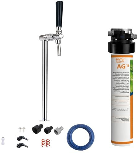 BieTal® Trinkwasserfilter mit Aktivkohle für sauberes & frisches Wasser mit Wasserschanksäule One 1-leitig für dein Zuhause Praxis Büro Wohnmobil Aktivkohlefilter Wasserfiltersystem