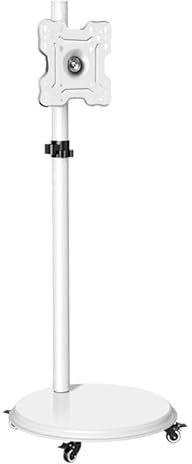 Lo schermo del monitor bianco del carrello TV da 24-43 pollici può essere sollevato con staffa di montaggio a rotazione libera, carrello LED LCD ad altezza ridotta(SC50200-W-Floor)