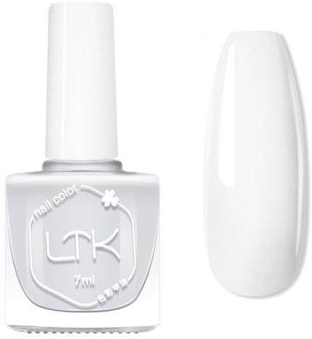 White Nail Polish - Pure White Nail Varnish - Milky Nail Polish - Quick Dry Summer Coloured Quick Drying & Long Lasting nail Polish - Natural Polish DIY Nail Art Home No UV Needed