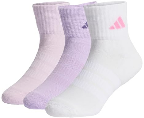 adidas Unisex Kinder CUSHIONED SPORTSWEAR ANKLE SOCKS 3 PAIR PACK, powder plum/white/ice lavender, 34-36