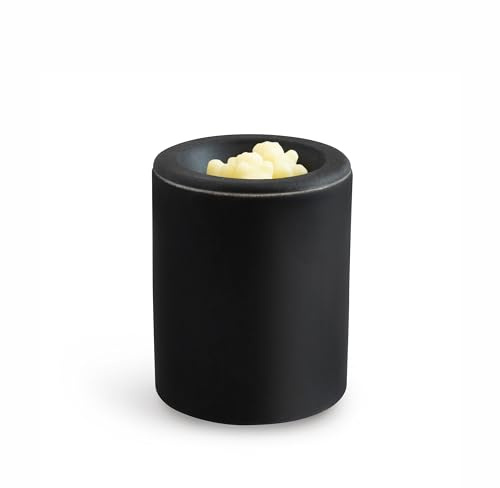 Happy Wax Black Mini Mod Warmer for Scented Wax - Small Tabletop with Timer - Electric, Ceramic with Removable No Mess Silicone Dish