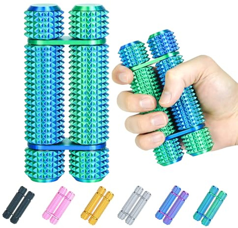 Pain Stim Fidget Roller Erwachsene Büro Stressabbau Sensorisches Hilfsmittel ADHD Angst Fidget Tool Taschen Spinner Geschenk für Sie Ihn Kollege(Green,Compact)