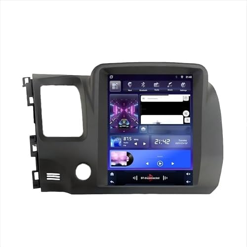 Jeocoai Navegación en Coche Radio Android de 9,7 para Honda para Civic 8 (2005-2012), Reproductor Multimedia 2DIN para Coche(8-128GB Camera)
