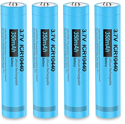 ICR10440 Rechargeable Battery, 3.7V AAA Li-ion Rechargeable Battery 350mAh for Torch Romote Control, 4 Packs, PKCELL