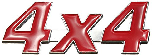Alamor Auto Metallo Cromato 3D Sticker 4X4 Displacement Emblem Badge-Red