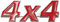 Alamor Auto Metall Chrom 3D Aufkleber 4X4 Verdrängung Emblem Abzeichen-Rot