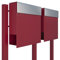 Briefkastenanlage mit Zeitungsfach, Design Briefkasten Manhattan for Two Rot/Edelstahl - Bravios