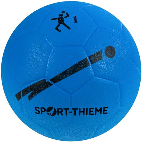 Sport-Thieme Handball Kogelan Hypersoft | Trainingsball, Größe 0 | Individuelles Sprungverhalten | Drinnen und draußen | Fantastische Griffigkeit | Blau | Umfang 46–48 cm | 250 g