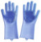 Cuisine Nettoyage Gants éponge Vaisselle Avec Poils Longs Silicone Brosse Scrubber Gants Gants Réutilisables Magiques