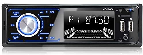 XOMAX XM-R271 Autoradio mit Bluetooth Freisprecheinrichtung, FM, 7 Beleuchtungsfarben, Smartphone Ladestation über 2. USB-Anschluss, USB, SD, MP3, AUX-IN, 1 DIN
