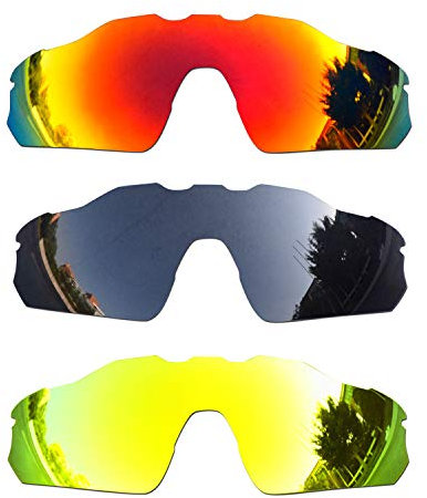 SOODASE Para Oakley Radar EV Pitch Gafas de sol Rojo/Negro/Dorado Lentes de repuesto polarizadas