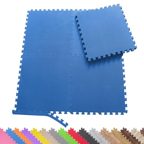 Sporttrend 24® 4 Schutzmatten + 8 Randstücke Set 60x60x1cm | 1,44qm | Bodenschutzmatte Unterlegmatte Puzzlematte für Fitnessgeräte Sportgeräte Trainingsgeräte