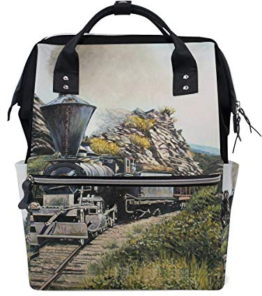 Montoj Rucksack mit Dampfzug und Eisenbahn