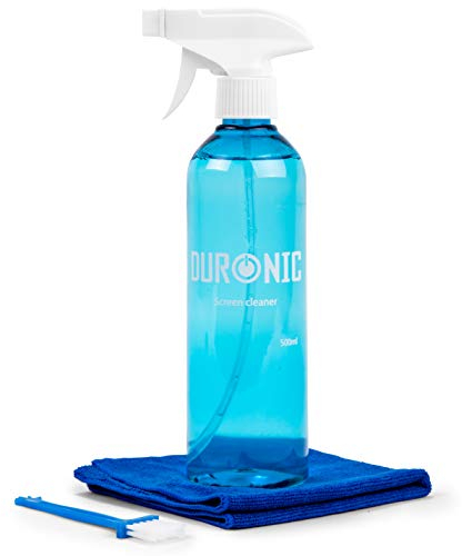 Duronic SCK103 Reinigungsset für Bildschirme, 500 ml | LED, LCD, TFT, Plasma, OLED | Lösung für Smartphone, Tablet, Computer, Fernseher | Mikrofasertuch und Bürste