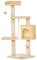 PawHut Cat Tree for Indoor Cats Pet Activity Centre Kitty Condo Climbing Scratching Post with Toys 4-tier 114cm Tall Beige