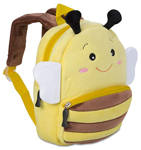 all Kids United Kinderrucksack für Kleinkinder Kindergarten Rucksack für Kinder Backpack Schultasche Tier-Rucksäcke 1-4 Jahre, Robust, Leichtgewichtig, Flauschig & ergonomische Träger (Biene)