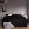 Froschkoenig24 Naia Bett 140 x 190 cm Jugendbett Bettgestell klappbar Schwarz Matt