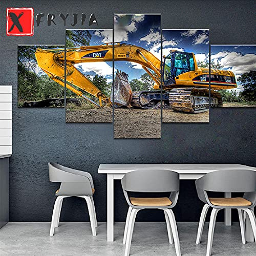 5 unids Excavadora Diamante Pintura de diamante completo Square redondo 3D Stitch Diamond Mosaic Set 5D DIY Puzzle Bordado Coche Regalo-Tamaño cuadrado4