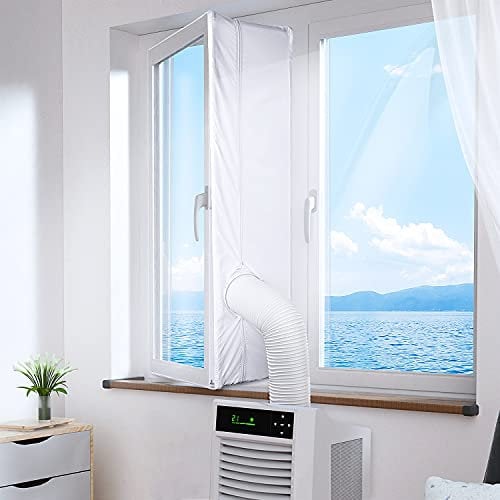 iRhodesy Kit Ventana Aire Acondicionado Portatil, Blanco Impermeable Adaptador Ventana Aire Acondicionado Utilizado para la Parada de Aire Caliente (300cm)