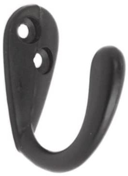 Dzina Matt Black Single Robe Coat Clothes Bath Hook (Pack of 4)