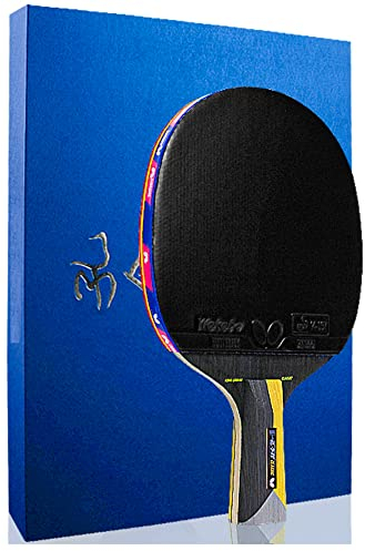 LINGOSHUN Carbon Pingpong-Schläger,ITTF-zugelassene Fortgeschrittene Tischtennisschläger mit Geschenkverpackung,Allround Professional Training / 1 Pack/Short handle