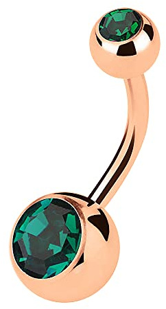 Piercingfaktor Bauchnabel Piercing Rosegold Vergoldet Kristall Kugel