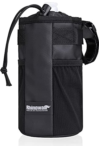 UBORSE Bike Water Bottle Holder Bag Waterproof Bicycle Handlebar Frame Insulated Stem Storage Bag Phone Pouch Bike Drink Cup Holder with Fastener Strap