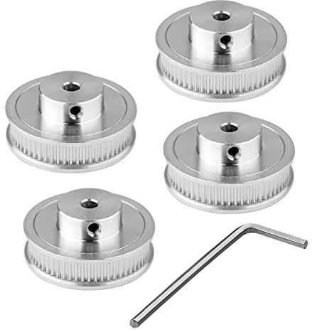 Euroharry 4 Stück GT2 60 Zähne 5mm Bohrung Zahnriemenscheibe | Riemenscheibe Synchronrad GT2 Timing Pulley für 3D Drucker GT2 Zahnriemen 6mm Breite Gürtel