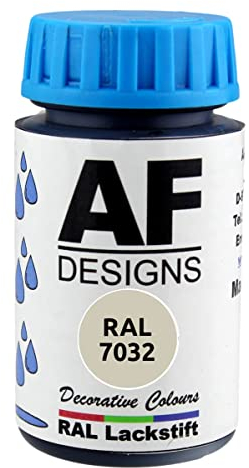 Alex Flittner Designs Vernice per vernice RAL 7032, colore grigio ciliegia, 50 ml, in legno, metallo, per mobili da bagno, vernice di riparazione